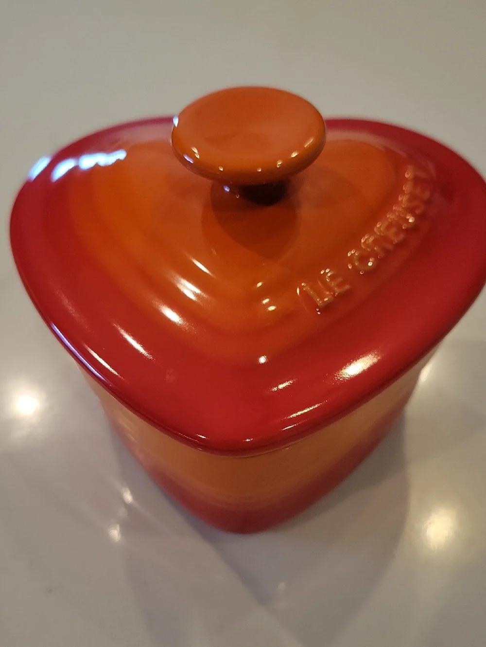 Le Creuset Like New Flame Heart Cocotte